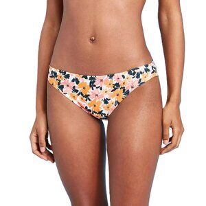 Kona Sol Orange Tropical Floral Print Hipster Bikini Swim Bottom -- XL 16-18